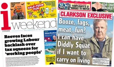 The front pages of the i newspaper and The Sun