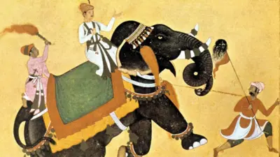 আকবরের শিকারের দৃশ্যের একটি মিনিয়েচার