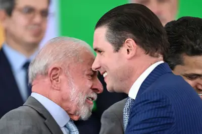 Presidente Lula e presidente da Câmara dos Deputados, Hugo Mota, nesta quarta-feira (14/4).