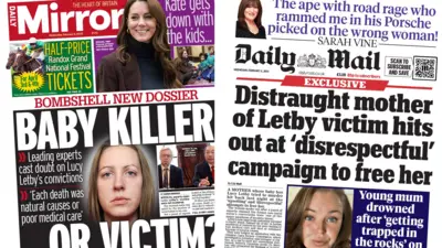 Composite of Daily Mirror and Daily Mail