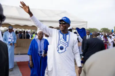 L'opposant Succès Masra, lors d'un meeting