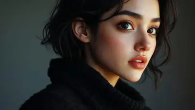 A heroína do filme 'Naisha', de Vivek Anchalia, totalmente gerada por IA, vestindo blusa preta