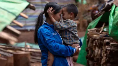 Widow and son