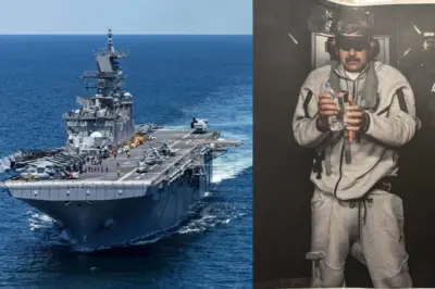 Ifoto y'ubwato bw'intambara USS Iwo Jima bufite uburebure bwa metero zirenga 200 kandi buhagurukiraho indege, n'ifoto yatangajwe na Donald Trump igaragaza Perezida Maduro apfuzwe amaso yambaye amapingu ubwo yari agejejwe kuri ubu bwato