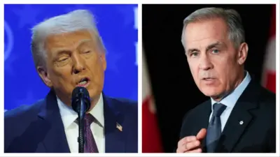 مارک کارنی، نخست‌وزیر کانادا و دونالد ترامپ، رئیس‌جمهور امریکا