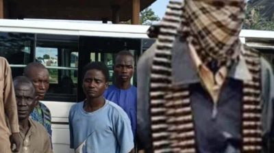 Awọn ero ọkọ duro niwaju bọọsi, agbesunmọmi fi aṣọ boju