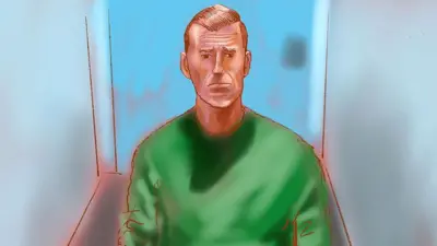 Um desenho mostra a apresentação em tribunal do militar australiano reformado Ben Roberts-Smith