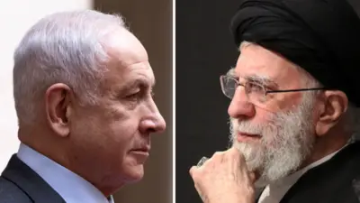 علی خامنه‌ای رهبر ایران و بنیامین نتانیاهو نخست‌وزیر اسرائیل