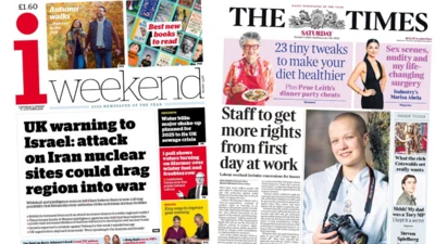 The i and the Times' frontpage side by side 