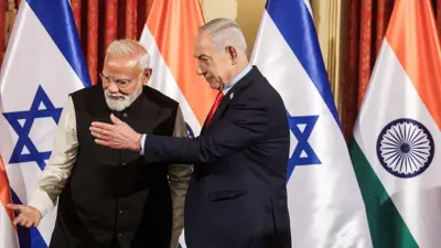 प्रधानमंत्री नरेंद्र मोदी और इसराइली प्रधानमंत्री बिन्यामिन नेतन्याहू