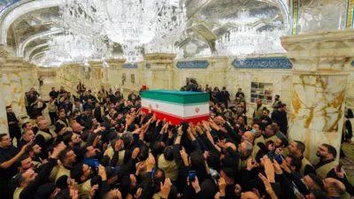 تابوت علی خامنهای در شهر کاظمین عراق