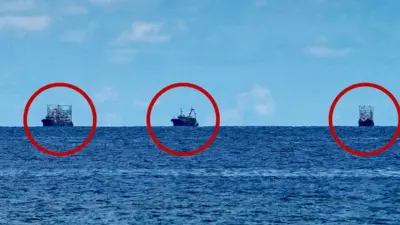 Chinese ships  off the coast of Pagasa
