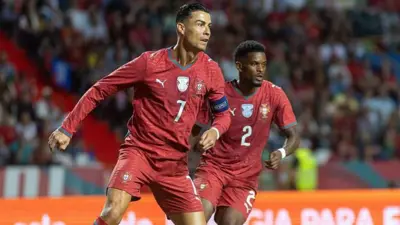 O português Cristiano Ronaldo, durante um amistoso contra a Nigéria, em junho de 2026