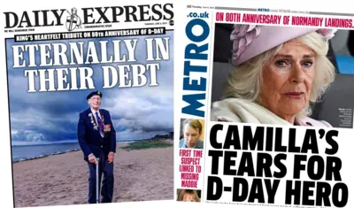 The Daily Express and Metro set as a composite image 