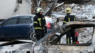 Киев, дрон чабуулдарынан кийин, 12-январдагы (2026) сүрөт