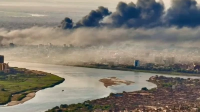 جانب من مدينة الخرطوم في بدايات الحرب الراهنة