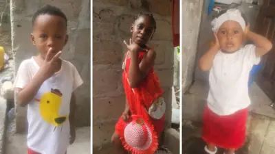 Three children wey die for accident