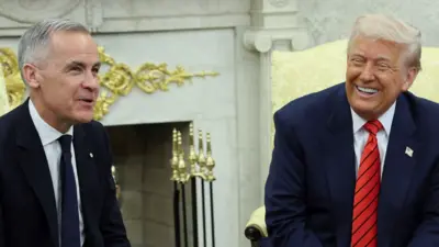 Mark Carney and Donald Trump in the White House.