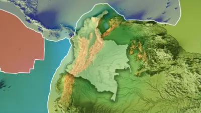 Mapa de las placas tectónicas en Colombia