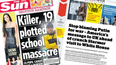 Front pages of the Sun and the i newspapers 