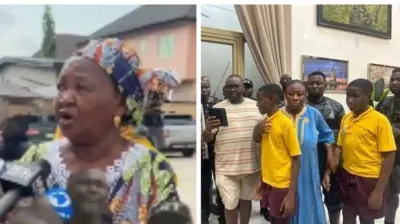 Olufunmilayo Adelabu; Mama to bi minisita tẹlẹ fun ohun amuṣagbara lorilẹede yii;Adebayo Adelabu pẹlu awọn ọmọ rẹ atawọn ọmọ ti wọn ji gbe. Awọn ẹṣọ kan naa wa lẹyin wọn