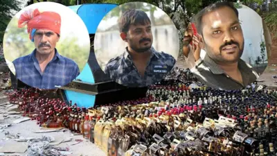 ભાવનગર દારૂ કાંડ ઝેરી દારુ કાંડ વિદેશી દારૂ દારૂબંધી ગુજરાત સૌરાષ્ટ્ર મધ્ય પ્રદેશ દારૂ બુટલેગર વિદેશી દારૂ દેશી દારૂ મદિરા લીકર બિયર વ્હિસ્કી અંગ્રેજી બીબીસી ગુજરાતી ન્યૂઝ સમાચાર સર ટી હૉસ્પિટલ પોલીસ ગુજરાતમાં જપ્ત કરેલા વિદેશી દારૂનો આ પ્રકારે નાશ કરવામાં આવે છે. આ જ પ્રકારના એક પ્રસંગનું દૃશ્ય (ફાઇલ તસવીર)