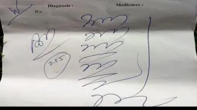 Resep yang tidak bisa dibaca ini ditulis seorang dokter di Negara Bagian Madhya Pradesh. Foto ini menjadi viral tahun lalu di India.