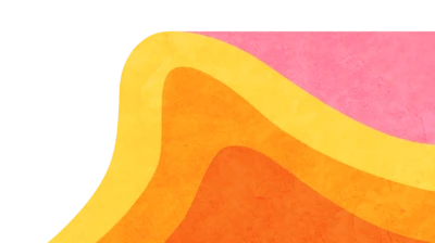 A graphic of a wave in the colours of yellow, amber and orange against a pink sky