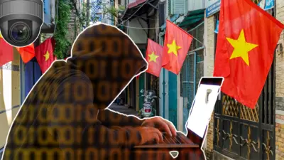 Minh họa hacker theo dõi đời sống người dân Việt Nam