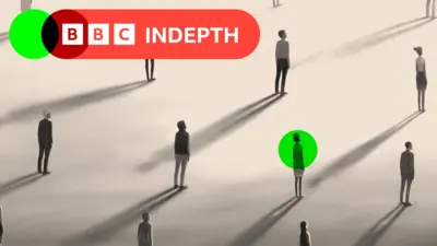 Lonely people standing apart