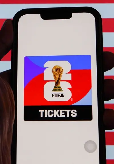 Tela de celular mostrando ingressos da Fifa para Copa do Mundo