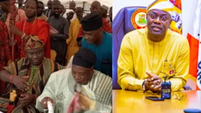 Alaafin Oyo, Ọba Abimbola Owoade wọ agbada ofi, Olubadan ti Ilẹ Ibadan naa wọ agbada funfun, o si mu ọpa lọwọ, nigba ti Gomina Seyi Makinde ipinlẹ Oyo wọ buba olomi ọsan pẹlu fila