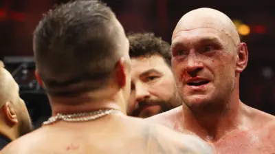 Tyson Fury is face to face with Oleksandr Usyk