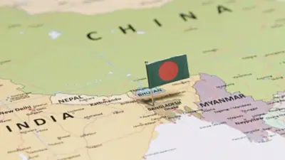 দক্ষিণ এশিয়ার ম্যাপ, মাঝে বাংলাদেশের পতাকা