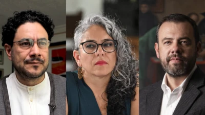 Un mosaico que muestra a Iván Cepeda y a María José Pizarro, senadores por el Pacto Histórico; y a Carlos Fernando Galán, alcalde de Bogotá.
