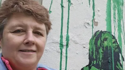Loraine Holmes with new Banky mural