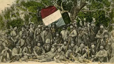الجنرال لويس بوتا قائد قوات الترنسفال وجنوده خلال حرب البوير الثانية، وقد أصبح أول رئيس وزراء لجنوب أفريقيا 