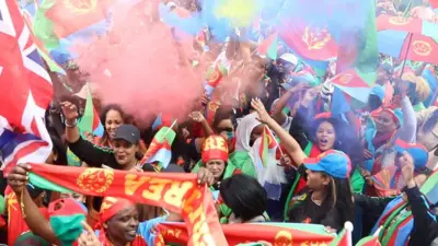 Eritreans celebrate in London, the UK - 18 May 2024