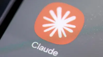 Imagem ampliada do logotipo do aplicativo de celular de Claude.