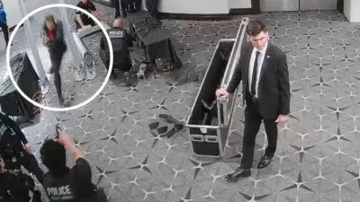Imagem de homem invadindo local de segurança