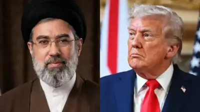 Donald Trump wọ kootu alawọ buluu, adari orilẹede Iran wọ aṣọ dudu ati funfun pẹlu fila