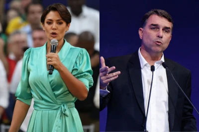 Michelle Bolsonaro e Flavio Bolsonaro