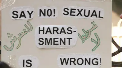 Sexual harrasment placard