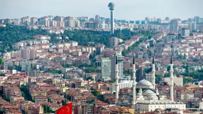 Ankara'nın kuş bakışı kent görünümü. 