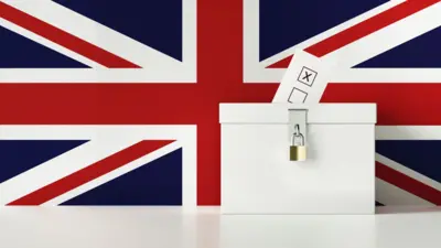 پرچم بریتانیا و صندوق رای