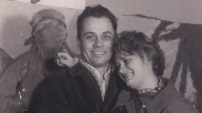 Віктор Зарецький і Алла Горська в художній майстерні, початок 1960-х років