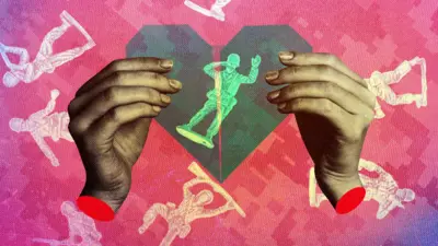 Колаж: руки, які тримають зелене серце