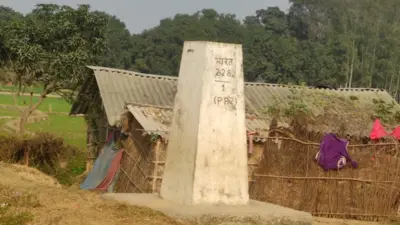 नेपाल भारत सीमामा दशगजा छेउमा निर्माण गरिएको एउटा टहरा।