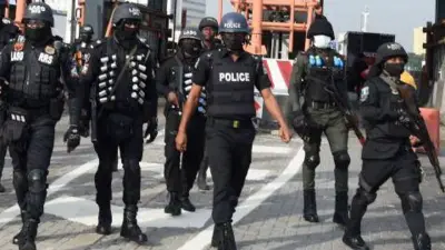 Police on black matching