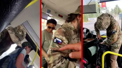 Автобусда олинган видеодан тасвирлар